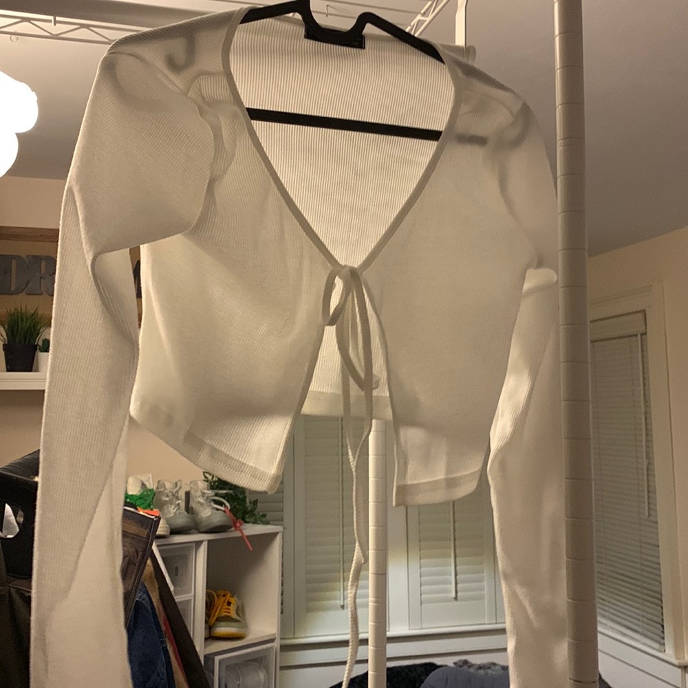 EDIKTED tie front crop cardigan